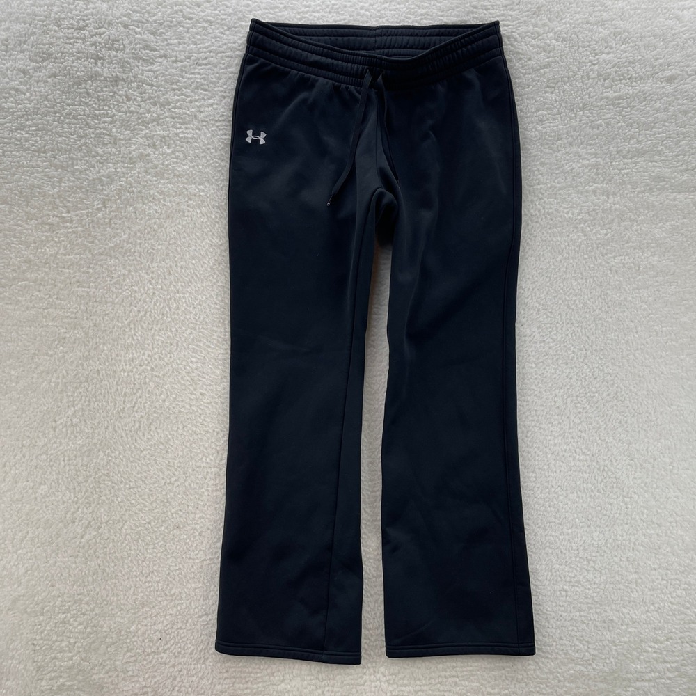 Under Armour Sweatpants Mens Large Black Fleece Semi-Fitted Gym Training Cozy